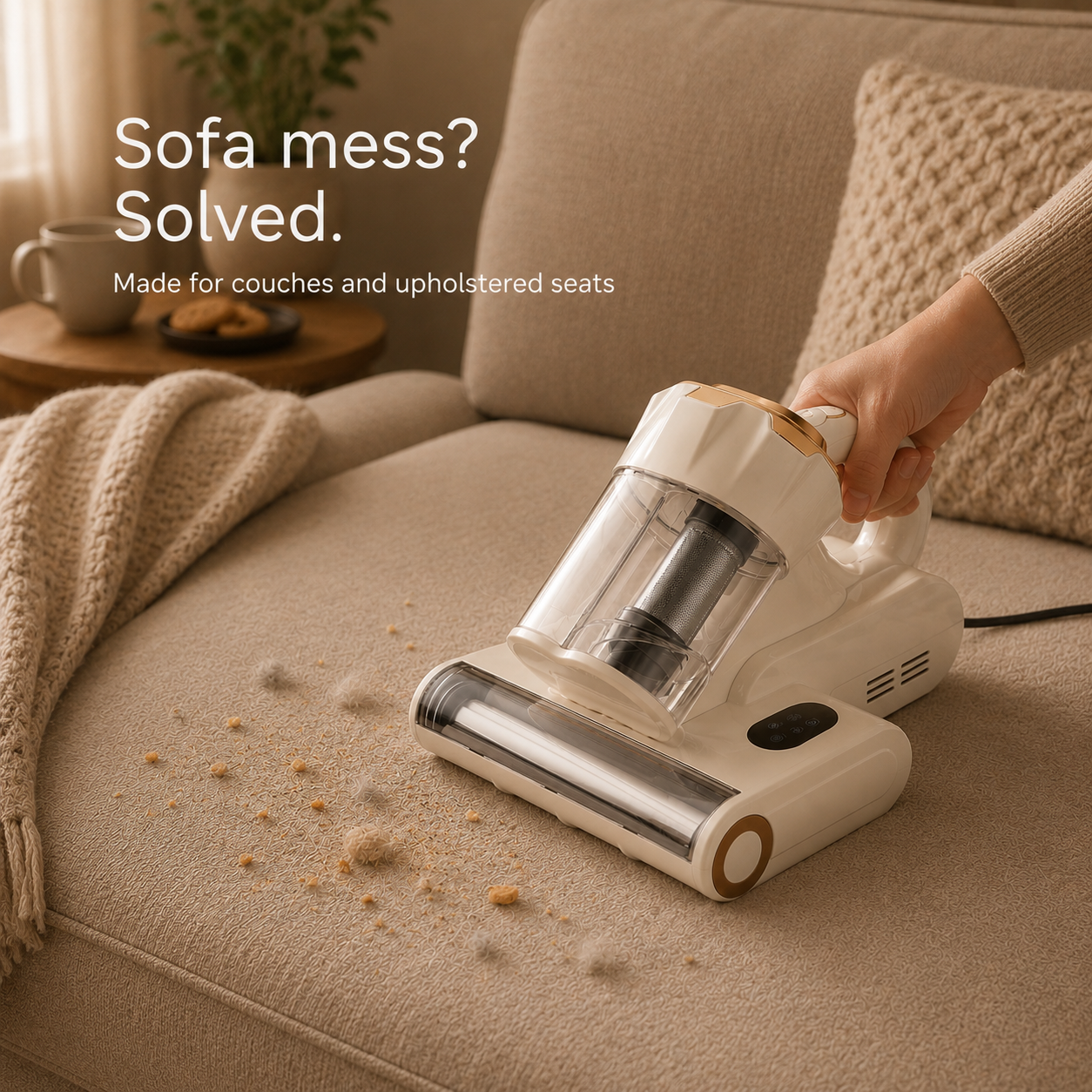 550W 18Kpa Powerful Mattress Vacuum Cleaner Dual Dust Bin HEPA Filter Heating Ultras Dust Mite Controllers Bed Vacuum Cleaner