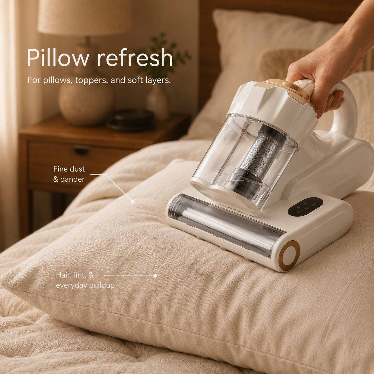 550W 18Kpa Powerful Mattress Vacuum Cleaner Dual Dust Bin HEPA Filter Heating Ultras Dust Mite Controllers Bed Vacuum Cleaner
