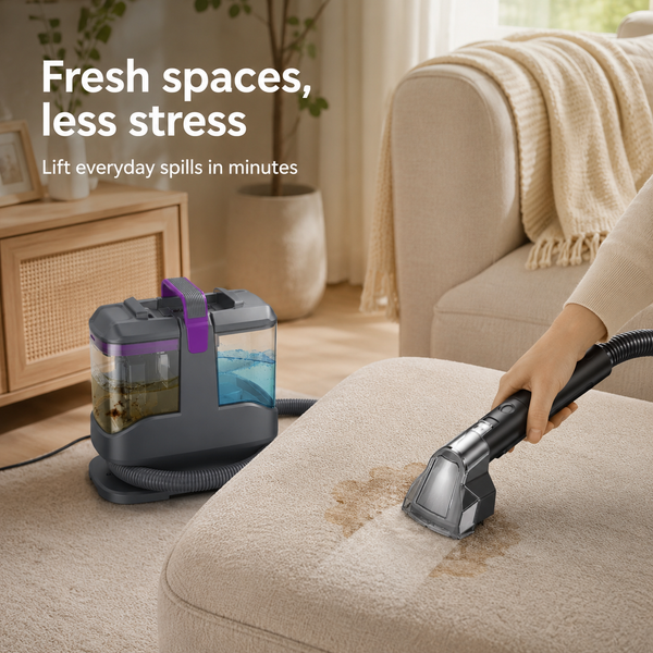 YISORA C9 Portable Carpet & Upholstery Cleaner Machine, 15Kpa 13.5ft Corded Spot Cleaner for Carpet, Sofa, Car Seat