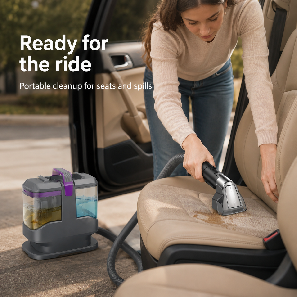 YISORA C9 Portable Carpet & Upholstery Cleaner Machine, 15Kpa 13.5ft Corded Spot Cleaner for Carpet, Sofa, Car Seat