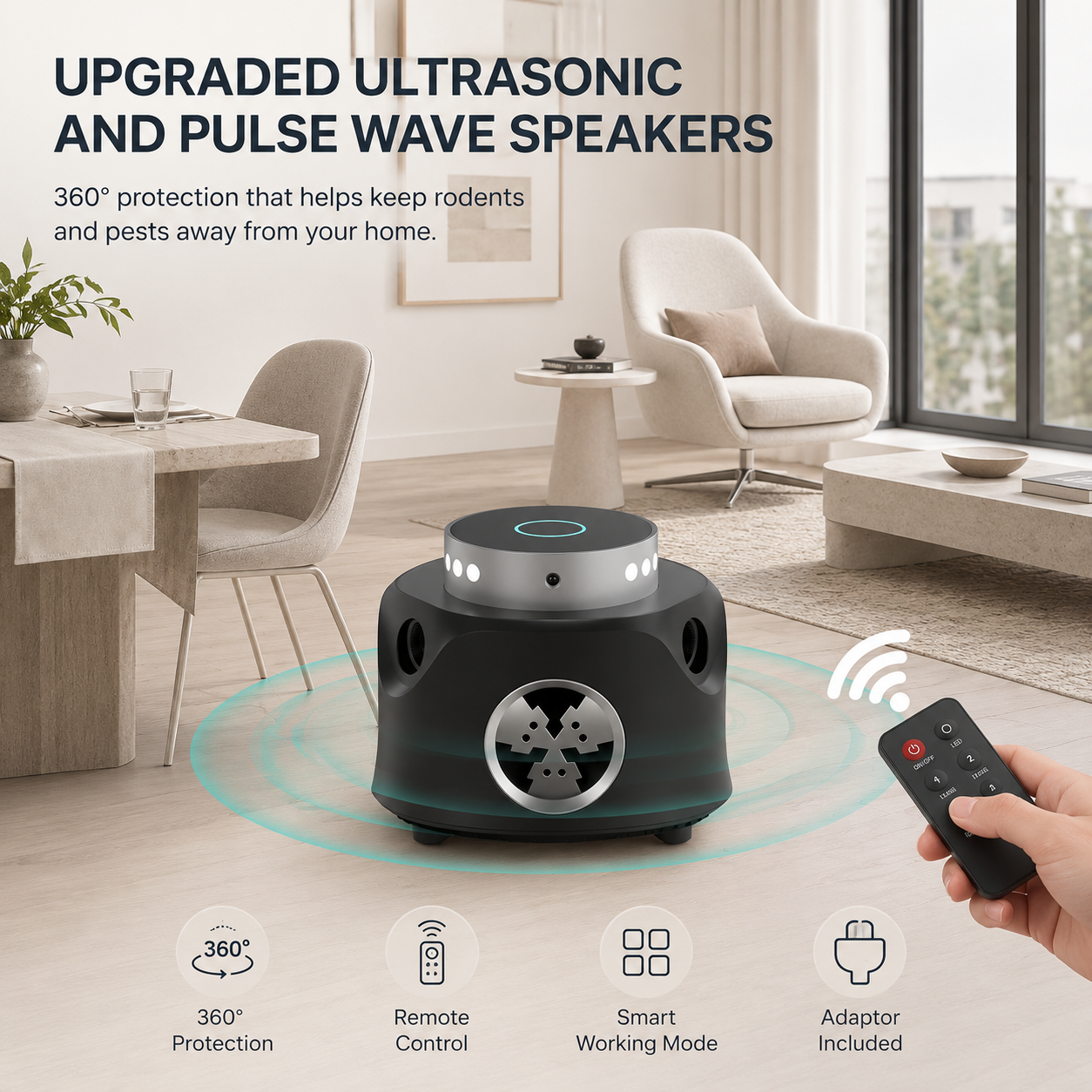 360° Ultrasonic Rodent Repeller