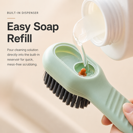New Care Brush Press Type with Liquid Dispenser Automatic Shoe Brush Shoe Cleaning Household Soft Fur for Washing Shoe Cleaner