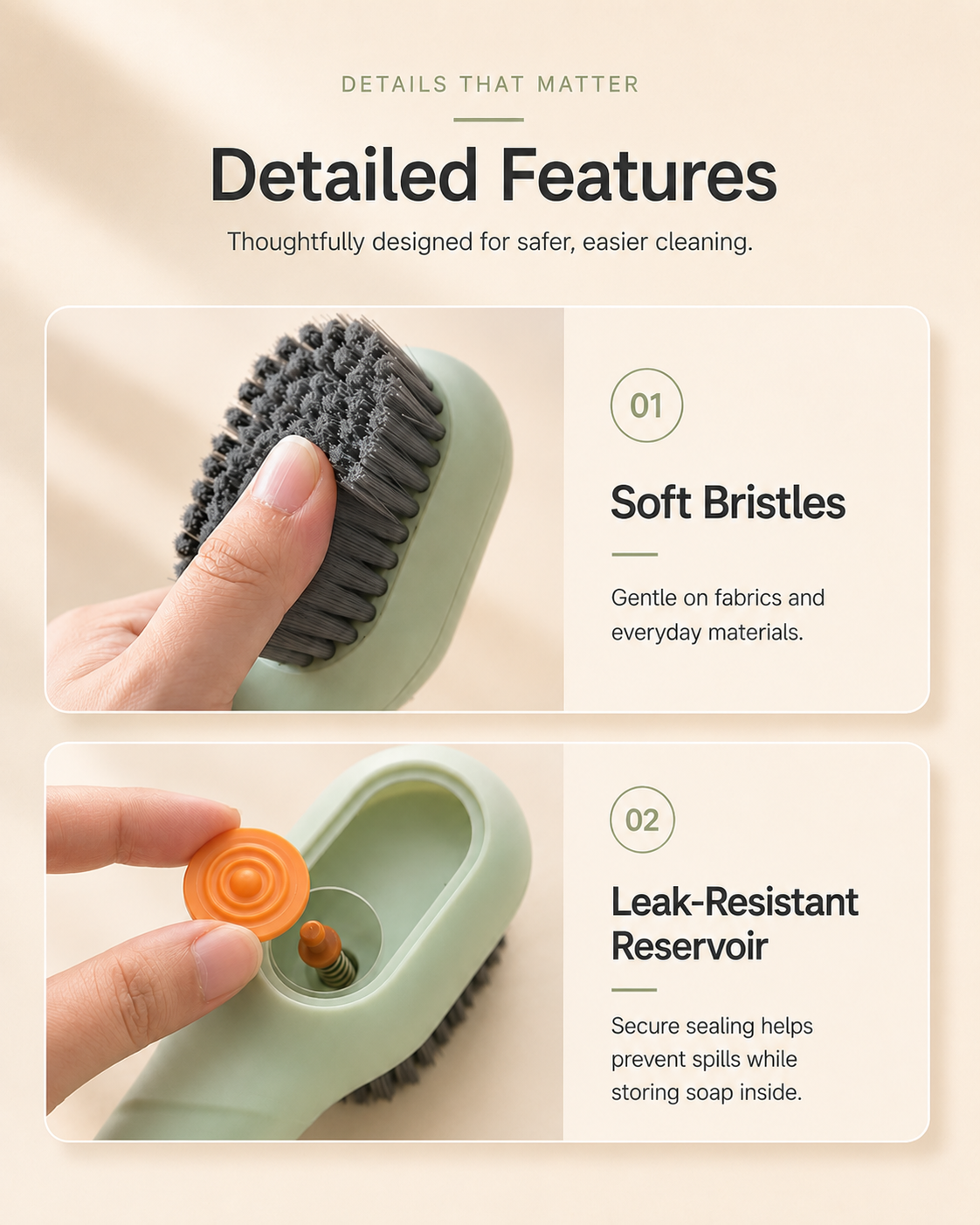 New Care Brush Press Type with Liquid Dispenser Automatic Shoe Brush Shoe Cleaning Household Soft Fur for Washing Shoe Cleaner