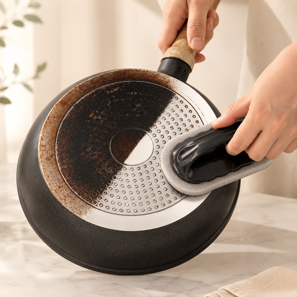 Magic Emery Sponge Brush Wipe Eraser Cleaner Kitchen Bath Rust Strong Decontamination Cleaning Tools With Handle Household Tools