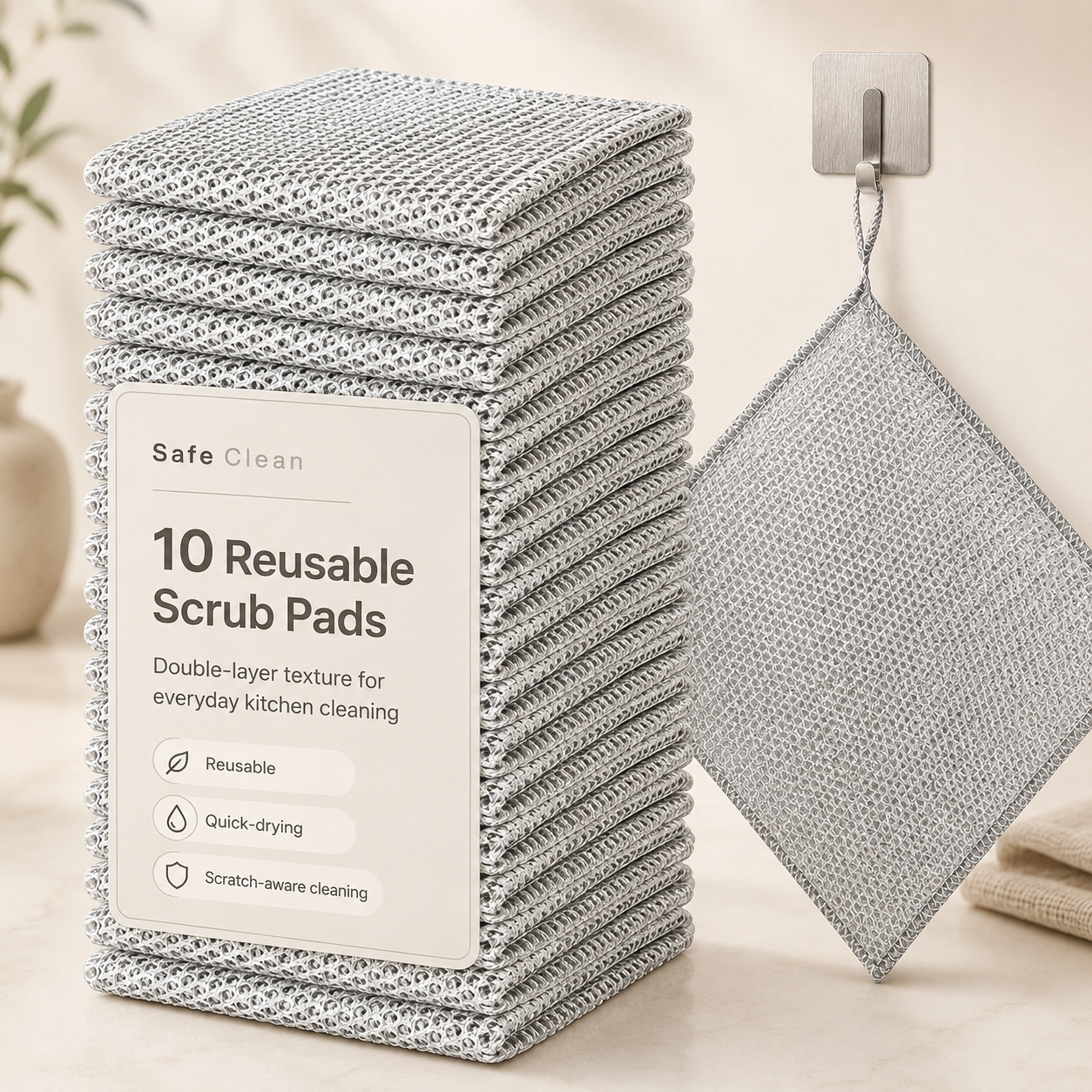 Rags for kitchen Scrubber Wire Dishcloth Thickened Double-sided Metal Steel Cleaning Towel Pot Dish Washing Cloths Scouring Pads